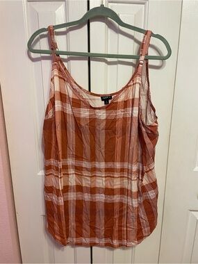 torrid Rust and White Plaid Adjustable Strap Cami